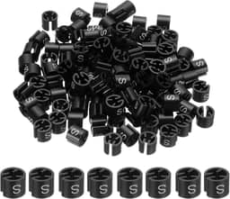 PATIKIL 300 peças de marcadores de cabide de roupas, ajuste P, haste de vestuário, tamanho de etiqueta, gancho, etiqueta de código de cor redonda para roupas, preto