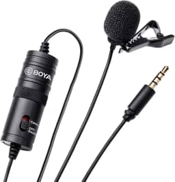 BOYA BY-M1 Microfone Condensador Electret de 3,5 mm com adaptador de 1/4" para Smartphones iPhone DSLR Câmeras PC