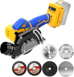 Ferramenta de corte sem fio compatível com bateria DeWalt 20 V MAX (sem bateria) Mini serra circular de 7,6 cm, compacta sem escovas com lâminas de 7,6 cm, 19000 RPM, capa removível contra poeira para