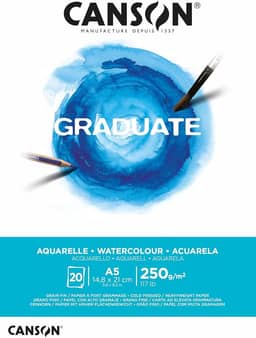 Bloco graduate aquarela A5 250g com 20 folhas Canson