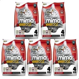 Kit 5 Areia Higiênica Sanitária Mimo Cat Tradicional Grãos Médios Para Gatos 4kg Premium Natural Argila