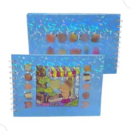 Livro de Colorir com 48 Folhas Papel Grosso Capa Dura Brilhante Holográfica vem com folha protetora de acetato (Azul)