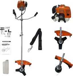 Roçadeira 52cc 2,5HP Aparador de Grama Lateral a Gasolina 2T com Tubo Bipartido Profissional Carbon Fak