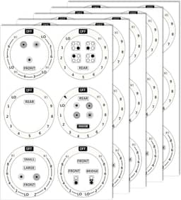 Conjunto de 5 Adesivos para Botões de Fogão, Símbolos Adesivos para Controle Queimador Superior, Forno Fogão a Gás Botão Identificação Queimador
