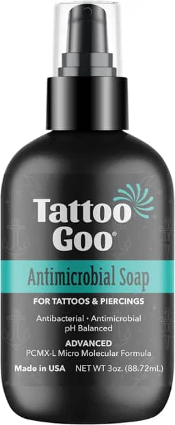 Tattoo Goo Sabonete De Limpeza Profunda, Cuidados Posteriores Desinfetantes Para Tatuagens E Piercings - Azeite Hidratante, Sem Álcool E Sem Fragrâncias - 3 Onças