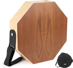 LIEKE Tambor cajon de 31,78 cm de teca portátil com corpo de madeira de bétula, arames de caixa, bolsa/alça para adultos iniciantes percussionista