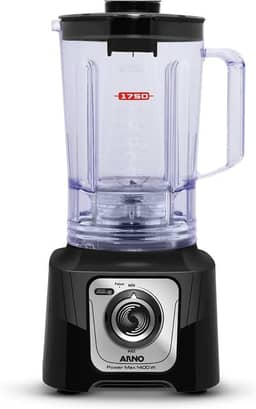 Liquidificador Arno Powermax 1400W LN65 Preto, com 6 Lâminas Powelix Pro, 3,1L de Capacidade, Tecnologia Comfort Control e Design Arno, 220V