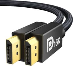 IVANKY Cabo DisplayPort 16K 2.1 [certificado VESA], cabo DP 2.1 [16K @60Hz, 8K @120Hz, 4K @240Hz], cabo de porta de exibição 2.1 suporta 40Gbps HDR10, HDCP, DSC 1.2a, FreeSync G-Sync para gráficos