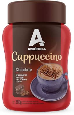 América Cappuccino Em Pó Chocolate Pote 200 G