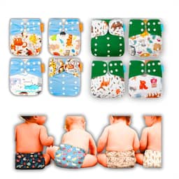 Kit 8 Fraldas Ecológicas De Pano Premium + 12 Absorventes 6 camadas Reutilizáveis