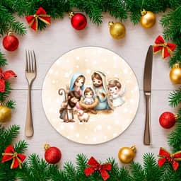 Capa Para Sousplat 35cm Natal Unidade Estampado (SNAT0164)