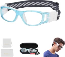 Óculos de segurança infantis esportivos lacrosse basquete raquetebol óculos substituíveis para lentes de grau