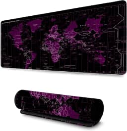 Mouse Pad Gamer Profissional Grande Confortavél Anti Derrapante 90x40 - Mapa Mundi Roxo