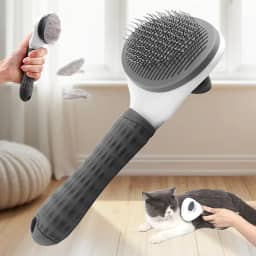 1 escova para cães e gatos de estimação - pente de aço inoxidável para cabelos longos, queda e desaparamento, pente de cabelo suave para gatos e cães