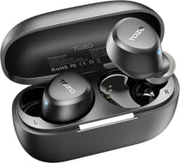 TOZO A1 Mini fones de ouvido sem fio Bluetooth 5.3 intra-auriculares com microfone embutido, à prova d'água IPX5, som premium imersivo, fone de ouvido com conexão de longa distância