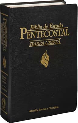 Bíblia de Estudo Pentecostal com Harpa - Couro bonded Preto: Almeida Revista e Corrigida (ARC)