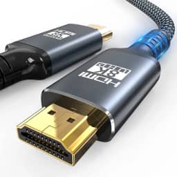 Cabo HDMI 2.1 8K, 48 Gbps, cabos trançados para jogos de alta velocidade, suporta 8K @ 60HZ/4K @ 120Hz, eARC, Dynamic HDR, HDCP 2.2/2.3, 3D, VRR para monitor de 120fps PS5/PS4/X-Box/Roku TV/RTX3080/3090