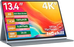Intehill Monitor portátil 4K, antirreflexo de 34.0 cm 3840 * 2400 tela IGZO, monitor de viagem portátil 4K, tela de 1500: 1.500 nits, HDR, sRGB 100%, alto-falantes embutidos, USB C duplo, HDMI para