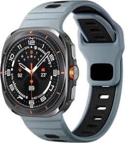 Pulseira esportiva para Samsung Galaxy Watch Ultra, de silicone macio, à prova d'água, pulseira de substituição para Galaxy Ultra Watch de 47 mm, dois tons para homens