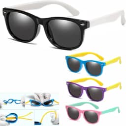 Óculos de Sol Infantil Unisex Proteção 100% UVA/UVB Lentes Polarizadas. Super Resistênte e Flexível, Não Quebra
