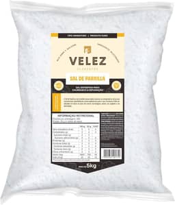 Sal de Parrilla VELEZ 5kg Para Churrasco BBQ Sal Entrefino