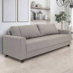 Sofá 3 Lugares Herval Clean Linho Cinza, 200 cm