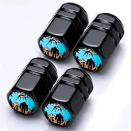 Pacote com 4 tampas de haste de válvula de pneu Bigfoot acessórios de carro de liga de alumínio à prova de ferrugem capas de poeira universais tampa de ar de pneu para carro, caminhão, SUV, bicicleta