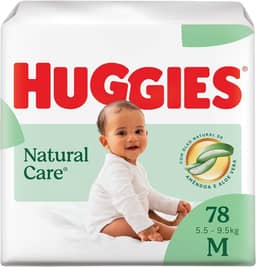 Huggies Fralda Descartável Premium Natural Care M - 78 Fraldas