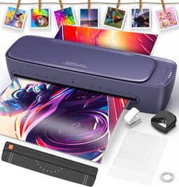 Plastificadora e Laminadora, 127V, A3 Silenciosa QFUN com Corte, Canto Arredondado e Painel Touch, Ideal para Casa, Escola e Pequenos Negócios, Violeta