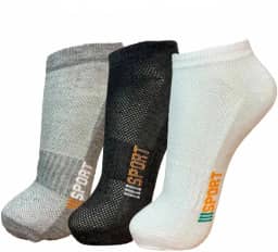 Kit 3 Meias Soquete Sport Masculina Confortáveis e Respirável 40-46