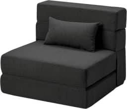 Sofá-cama Suyols dobrável com travesseiros, poltrona conversível em sofá e colchão, com espuma viscoelástica para sala/dormitório/quarto/escritório/apartamento/mezanino, solteiro 28, cinza-escuro