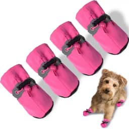 Botas de Cachorro Protetor de Patas, Antiderrapantes Sapatos para Cachorros de Inverno com Alças Refletivas para Cachorros Pequenos, Médios e Grandes 4 Peças (Tamanho 5,5 x 4,5 cm)