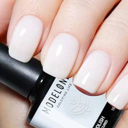 modelones Esmalte em gel branco 15 ml Funny Bunny, esmalte em gel, cor natural, translúcido, geleia, verniz LED, verniz transparente, unhas de gel para o verão, sabonete, arte, manicure francesa, presente para mulheres e meninas