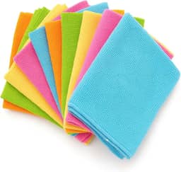 Kit 5 Panos de Microfibra para Limpeza Pesada Multiuso Reutilizável 25x25cm