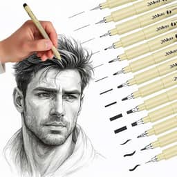 Kit 12 Canetas Canetinhas Profissional Nanquim para Mangá Desenho Técnico Artístico Lettering Brush Sakura Caligrafia Kit Precisão Projetos Caligrafia Qualidade Linha Super Premium Std