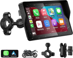 YZW GPS Carplay 5 polegadas para motocicleta com CarPlay sem fio e Android Auto, tela sensível ao toque IP67 à prova d'água, Carplay Moto, suporta Bluetooth, Siri, Google Assistant, controle Vioce