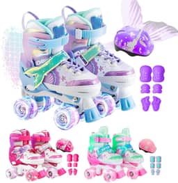 Patins Infantil Roller 4 Rodas + Proteção Ajustável