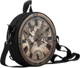 Bolsa feminina em formato de relógio redondo com zíper para mulheres, bolsa de ombro, presente para mãe e namorada
