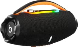 Caixa de Som Bluetooth, Basike Boombox RAD172, 60W Caixinha de Som Potente TWS, IPX6 À Prova D'água e Resistente À Poeira, Luzes LED RGB, Conexão AUX/USB/TF, para Festa, Viagem e Acampamento(Preto)