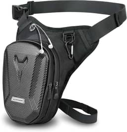 Bolsa de perna de motocicleta, bolsa de coxa, pochete multifuncional à prova d'água para ciclismo, viagens e acampamento, Preto, 14.5 x 8 x 20 cm, Moderno