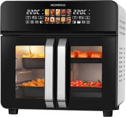 MONDIAL Air Fryer Forno 25L French Door, Preto/Inox, 2200W, 220V - AFDO-25L-FD