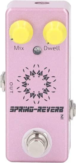 Pedal de Reverberação de Mola, Botões Funcionais Convenientes, Liga de Alumínio, Adaptador Mono Jack 9v Dc de 1/4
