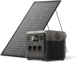 EF ECOFLOW Gerador Solar 220V RIVER 2 Pro 768Wh com Painel Solar Portátil 125W | 3 EU Tomadas AC 800W com X-Boost até 1600W | Estação de Energia Portátil para Emergências, Camping, RV e Uso Doméstico
