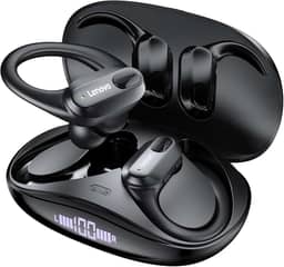 Lenovo Fone de Ouvido Sem Fio Original XT80 Esportes Fones de Ouvido Sem Fio HiFi Bluetooth 5.3 Fones de Ouvido Jogo Baixo com Mic Fone Bluetooth Redução de Ruído Earhooks XT80 preto