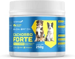 Suplemento Cachorro Forte Pelo & Derme 250g | Biotina, Zinco e Ômega 3 para Pelagem Canina, Pele Saudável e Energia | Desenvolvido por Veterinários | VeterinUp