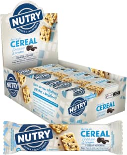 Nutry Barra De Cereais Cookies & Cream 20G - Display Com 24 Unidades - Com 3 Cereais E Cookies