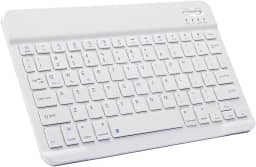 Teclado Bluetooth ultrafino portátil mini teclado sem fio recarregável para Apple iPad, iPhone, Samsung, tablet, smartphone, iOS, Android, Windows (10 polegadas) branco)