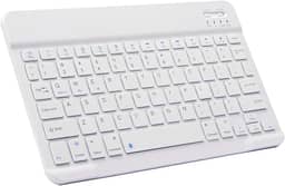 Teclado Bluetooth ultrafino portátil mini teclado sem fio recarregável para Apple iPad, iPhone, Samsung, tablet, smartphone, iOS, Android, Windows (10 polegadas) branco)