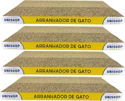 Kit 4 Arranhadores de Gato em Papelão Ondulado Anti Estresse Aparência de Madeira