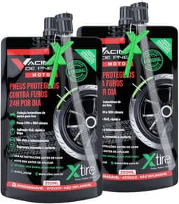 Kit 2 Vacinas Blindagem Selante Para Pneu Moto Xtire 250ml